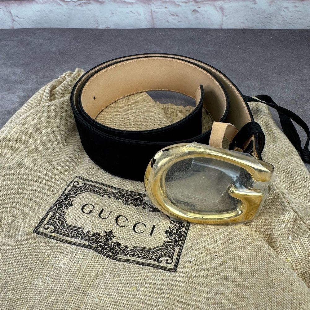 NEW Gucci Black GG Monogram Lurex Canvas Belt - Picture 13 of 13